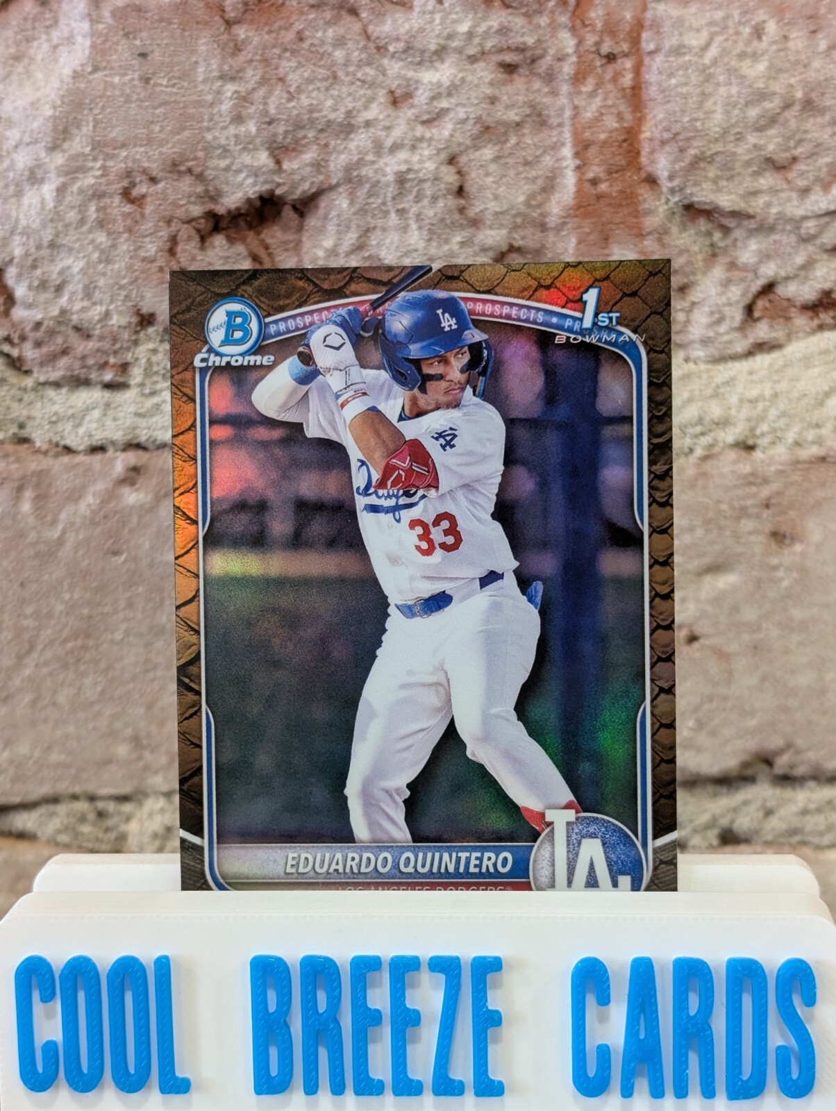 2025 Bowman Chrome Eduardo Quintero 1st Bowman Reptilian Los Angeles Dodgers