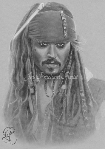 Jack Sparrow Art Print Pirates of Caribbean A3 Size Johnny Depp Picture Canvas - Picture 2 of 13