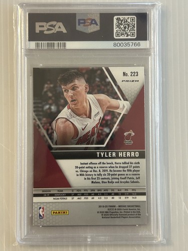 Panini Mosaic 2019-20 - Reactive Orange Prizm #223 Tyler Herro (RC) PSA 10 - Imagen 2 de 2