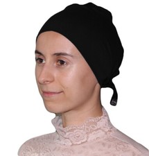 Muslim Women's Islamic Turkish Cap Aker Plain Hijab Bonnet Underscarf - Black