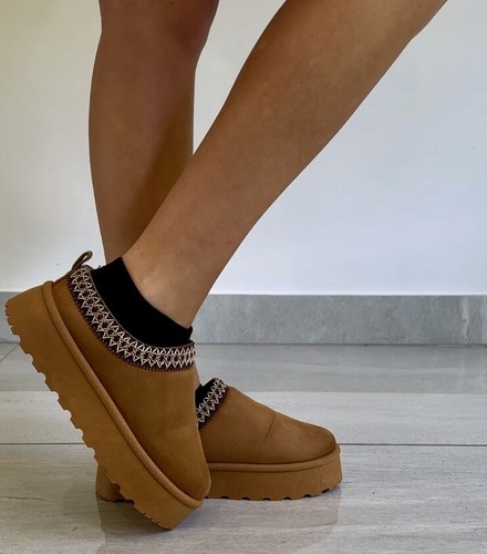 Damen Geflochten Plateau Slipper Pantolette Warm Komfort Flauschig In Outdoor Hausschuhe - Bild 28 von 32