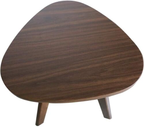 End Table Pecan Wood Triangle Side Table Mid-Century Modern Accent Table Brown - Picture 4 of 11