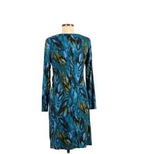 J. Jill Wearever Dress Long Sleeve Stretch Ruched Draped Feather Size 2X - Picture 2 of 13
