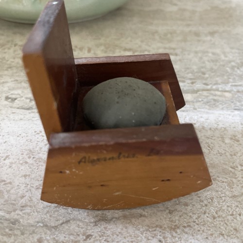 Holz Schaukelstuhl Nadelkissen Alexandria LA Nadelkissen MCM Country Vintage alt - Bild 1 von 9