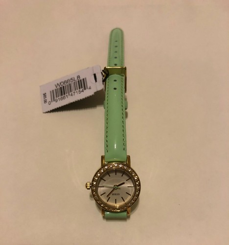 GUESS Collection W0885L8 Gold Stainless Steel Dial Green Leather Women Watch - Picture 3 of 7
