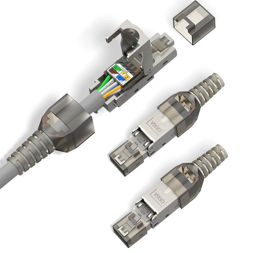 2 Connecteur Réseau Rj45 Cat7 Connecteur Réseau Lsa Blindé Sans Outil Connect...