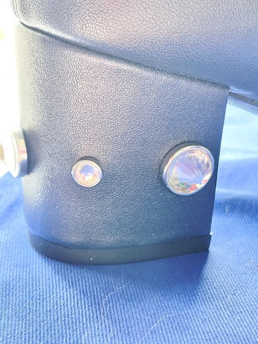 Stuart Weitzman AllShine 60 Bonito Calcetín de Cuero Azul Bota Tacón Bloque con Joyas 8.5 - Imagen 5 de 24