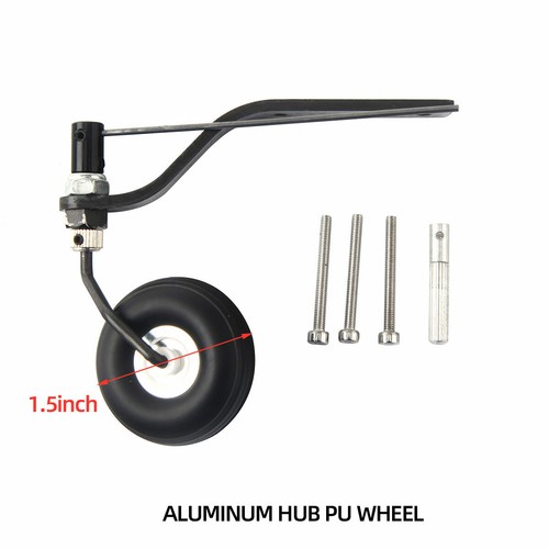 Juego de ruedas de cola de fibra de carbono con rueda de PU de 1,5 pulgadas para modelos de aviones de radiocontrol de gasolina de 30 cc - Imagen 2 de 9