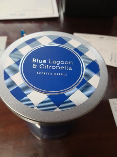 SUN SQUAD - 15oz Jar 2-Wick Americana Citronella Blue Lagoon Candle - Picture 3 of 4