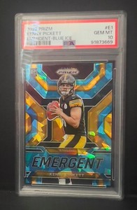 2022 Prizm #e1 Kenny Pickett PSA 10 Emergent Blue Ice Prizm RC Rookie /99