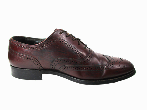 Staffords Comfort Men Wingtip Shoes Brown Size 10 E Style 2505311 Made In USA - Picture 5 of 8