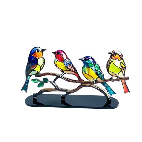 Pájaro Escritorio Adorno Pájaros Coloridos Estatuilla Hogar Oficina Mesa Pájaro Decoración - Imagen 6 de 6