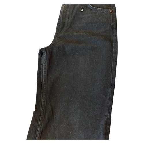 Zara Womens Jeans Size 6 Black Denim Wide Leg High Rise Full Length - Picture 2 of 14