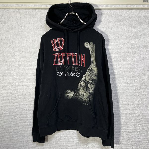 Led Zeppelin Hoodie Deca Logo Band Tour Black Big Print 81 Used Clothing Diffi