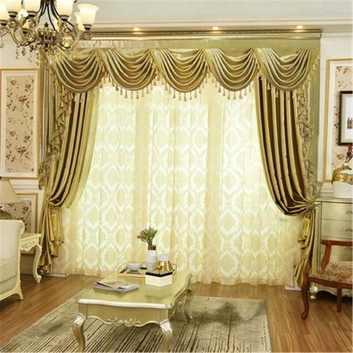 American European luxury solid gold cloth blackout curtain valance drape N240* - Picture 2 of 32