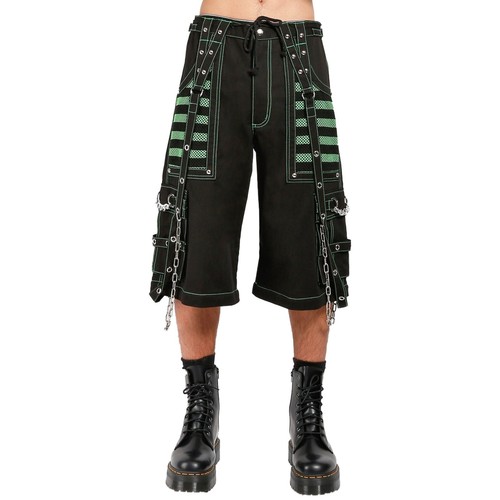 Puritues Gothic Women Electro Green Prime Quality Extreme Bondage Punk Rock Pant - Picture 3 of 5