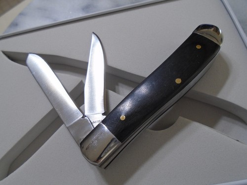 Browning Whitetail 2 Blade Trapper Pocket Knife Black Pakkawood 7Cr17MoV New - Picture 7 of 9