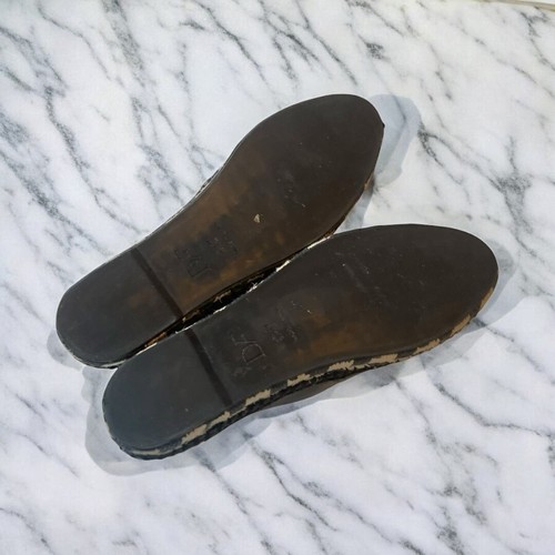 Diane Von Furstenberg DVF Black Leather Espadrilles Flats Sz 38/ 8M - Picture 4 of 10
