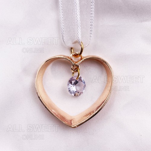 Wedding Bridal Good Luck Charm & Gift Card Diamante Gold Heart Charm Horseshoe - Picture 6 of 9