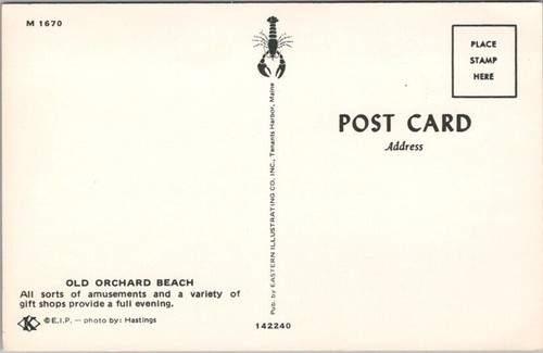 c1960s OLD ORCHARD BEACH, Maine Postcard Amusement Park / Multi-View - Unused - Picture 2 of 2