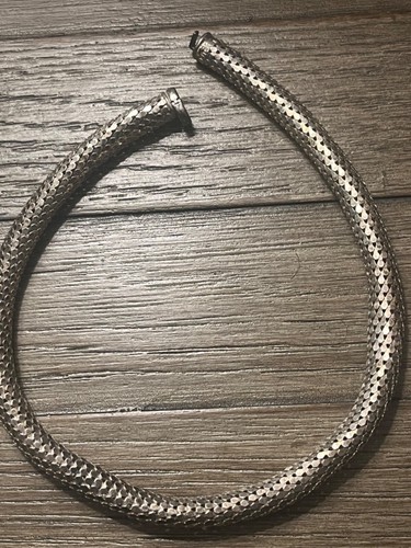 ITALIENISCHE STERLINGSILBER HALSKETTE 17"" x 3/8"" NETZ/POPCORN-STIL - Bild 4 von 4