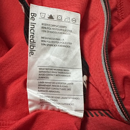 SUGOI RS red cycling jersey full zip mesh inserts grip elastic hem Size S/P - Picture 11 of 11