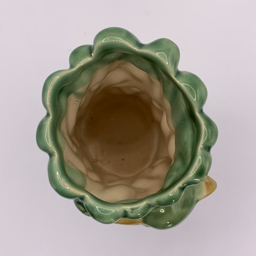 1960's Majolica-style Dolphin on Waves Vase, Pencil Holder, 5" X 3 1/2" - Picture 6 of 10