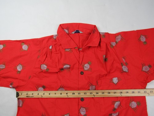 Vtg 1950's Hoaloha Coconut Button Hawaiian Shirt Sz M Aloha Neck Loop Cotton 50s - Picture 8 of 14