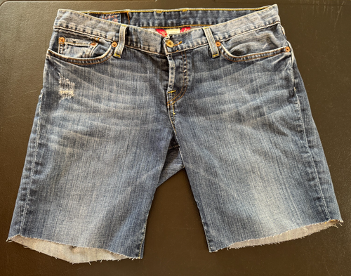Sz 8 Lucky Brand 167 Gene Montesano CutOff Denim Jean Shorts 7" inseam women - Picture 3 of 8