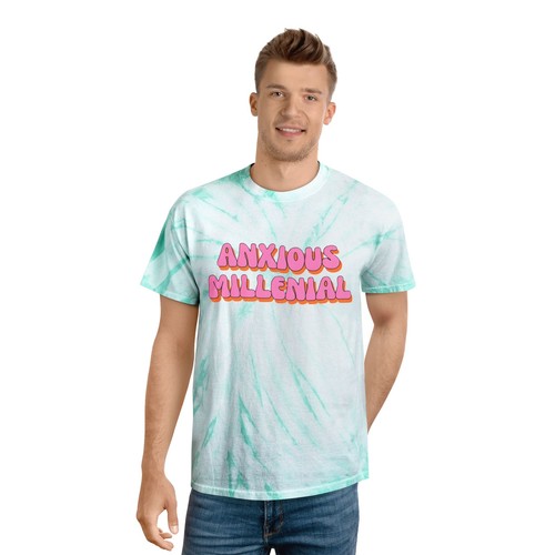 Camiseta Anxious Millennial Tie-Dye | Divertida Camiseta de Verano, Salud Mental Humor Regalo - Imagen 5 de 13