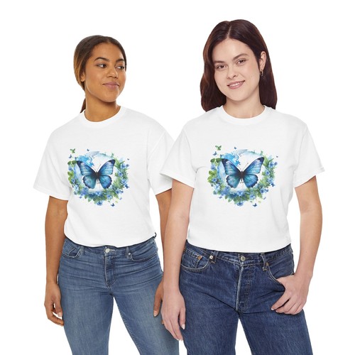 Autism Awareness Blue Butterfly Earth Trendy Butterfly Print Shirt Women’s - Picture 18 of 85