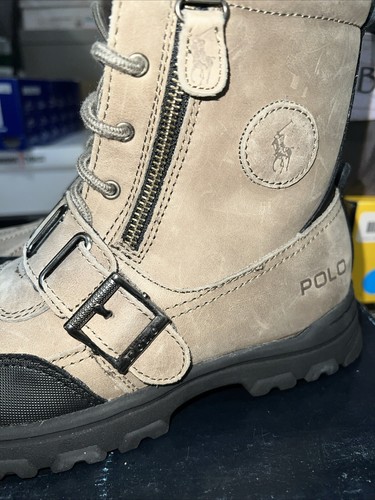 Polo Ralph Lauren Big Kids Andres Boots In Charcoal Size 4.5 - Picture 6 of 7