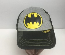 DC COMICS Batman Strap back CAP Black Yellow Logo Youth Hat Kids