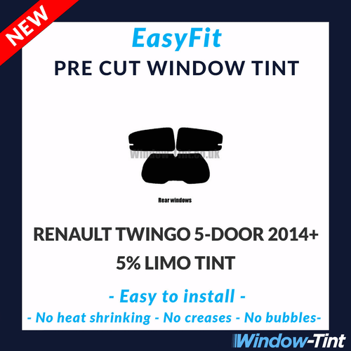 EasyFit Static Pre Cut Tint For Renault Twingo 5-door 2014 5% Limo Rear - Picture 1 of 3