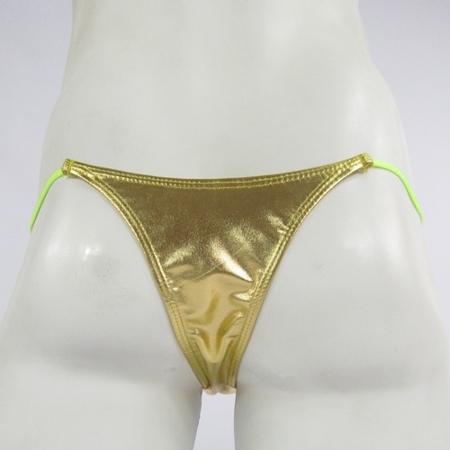 K2093 K208 Mens Bikini String waist String Thong Coated Metallic Shiny - Picture 7 of 19