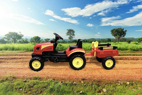 Tractor A Pedales Farm Strmy Con Remolque Fal Tractor Grande Niños Max 35KG - Imagen 4 de 21