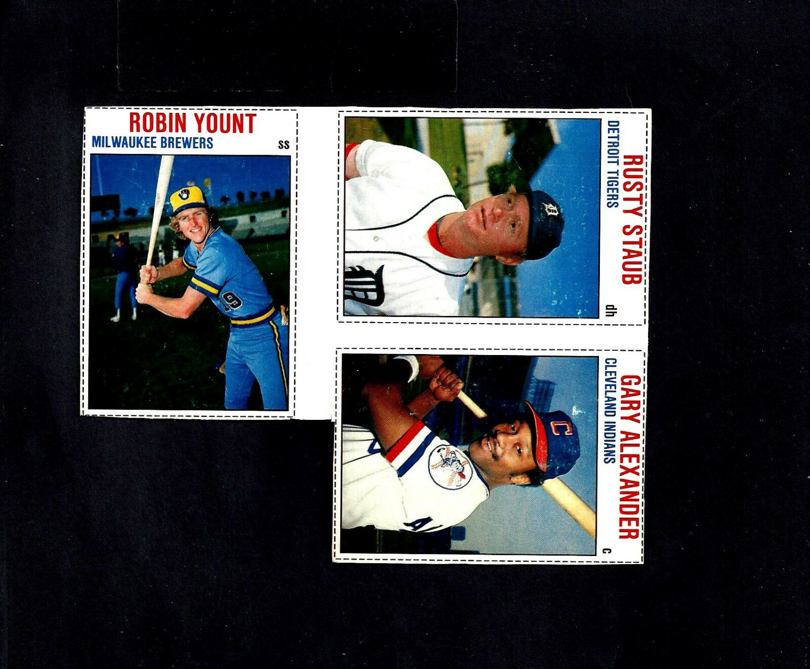 1979 HOSTESS PANEL #55/56/57-2--ROBIN YOUNT, RUSTY STAUB, GARY ALEXANDER