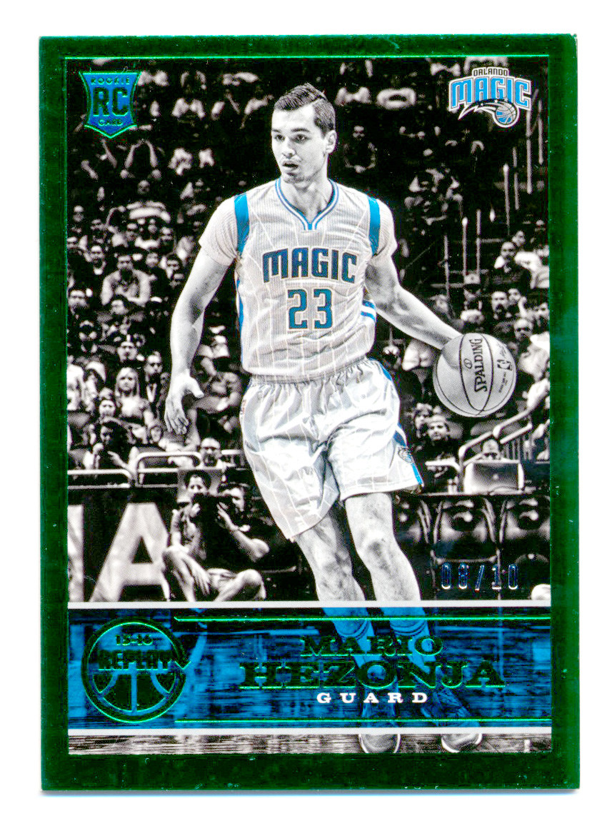 2015-16 PANINI REPLAY MARIO HEZONJA RC GREEN PARALLEL KNICKS ROOKIE RARE #8/10