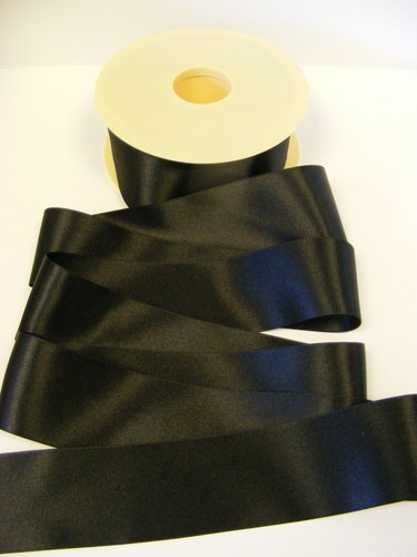 3mtrs Berisfords double satin ribbon -Various BLACKS AND GREYS & various widths - Picture 2 of 4