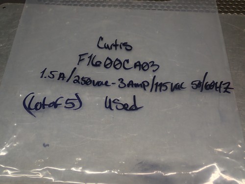 Curtis F1600CA03 1.5A/250VAC 3A/115VAC 50/60Hz Used With Warranty (Lot of 5) - Picture 2 of 7