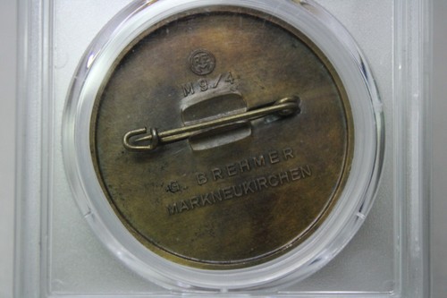 1939 Germany Matte Bronze 42mm Third Reich Party Rally Medal PCGS AU53 #5950 - Picture 4 of 4