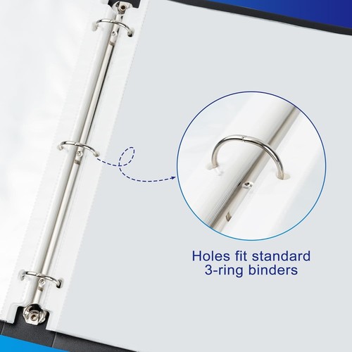 65 Pack Clear Sheet Protectors, 8.5 x 11 inch Page Protectors for 3 Ring Binder, - Picture 3 of 4