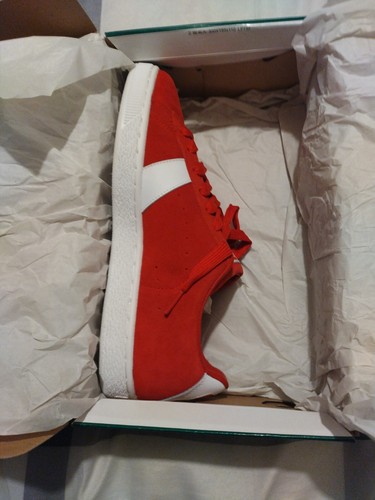 Puma Mens Suede New Classic 373772-02 Cherry Red/White/Gold Size 9 Worn 1x - Picture 7 of 15
