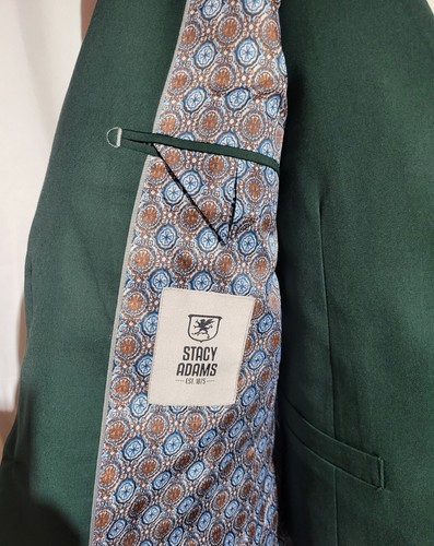 New Mens Stacy Adams 3 Piece Suit Green Vest / Pants Jacket: 36R Pants: 30W NWT - Picture 15 of 21