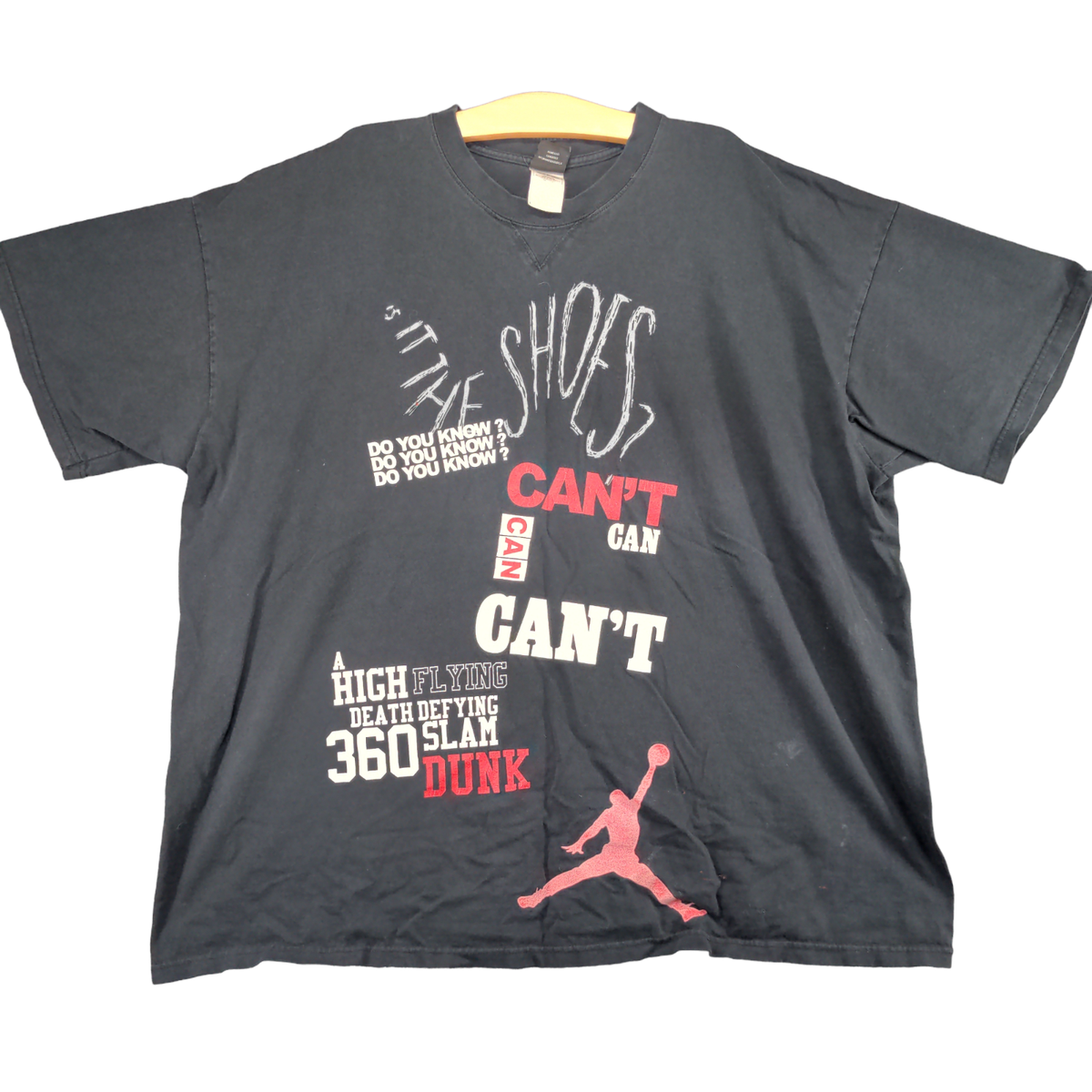 Air Jordan Mens T-Shirt Black 3XL Cotton Jumpman Death Defying 360