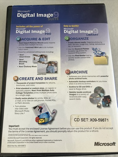 2003 Microsoft Digital Image Suite 9 2-Disc Photo Editing Software DISCS ONLY - Picture 4 of 4