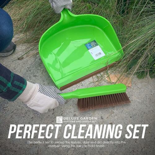 GARDEN DUSTPAN AND BRUSH LARGE OUTDOOR STRONG CLEANING YARD SWEEPER BROOM SHOVEL - Picture 2 of 8