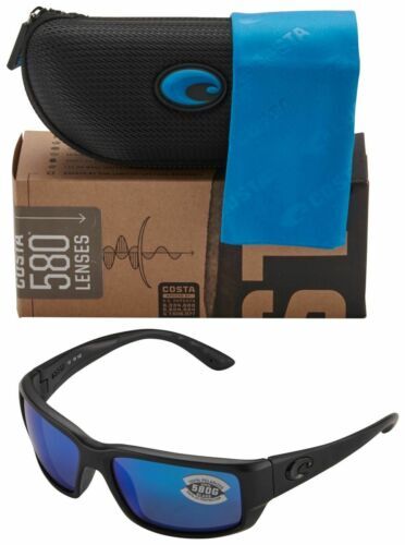 Costa Del Mar Fantail Blackout Sonnenbrille blau verspiegelt 580G polarisiert 59 mm - Bild 3 von 9