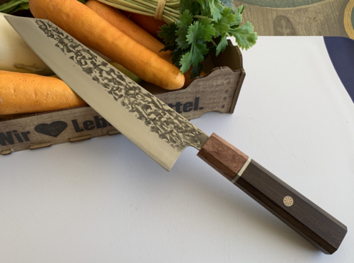 Messer Kochmesser Kiritsuke geschmiedet ultrascharf 34cm Profimesser Edelholz - Bild 8 von 10