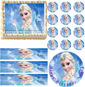 FROZEN Edible cake decoration sheet Image topper Custom Elsa Anna sticker Bruni